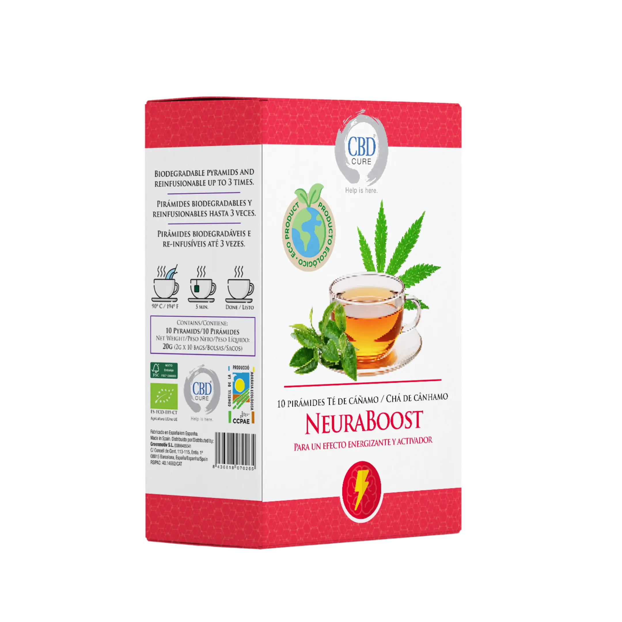Infusión ecológica cáñamo activadora CBD Cure